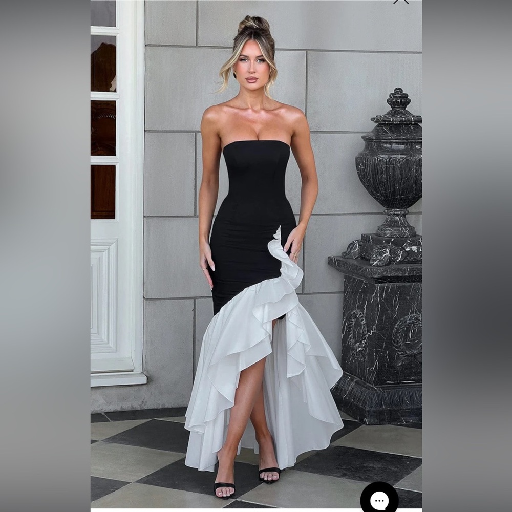 Babyboo  ANGELINA MAXI DRESS - BLACK/WHITE